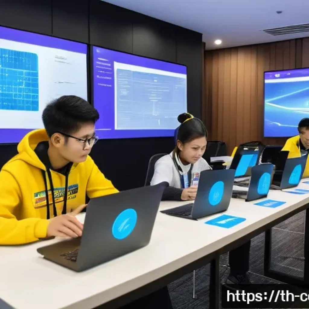 코딩교육지도사로서 코딩 대회를 주최하는 방법 - A vibrant coding competition scene in Thailand featuring diverse participants of all ages and skill ...