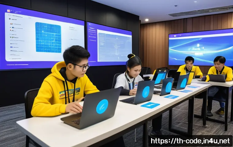 코딩교육지도사로서 코딩 대회를 주최하는 방법 - A vibrant coding competition scene in Thailand featuring diverse participants of all ages and skill ...