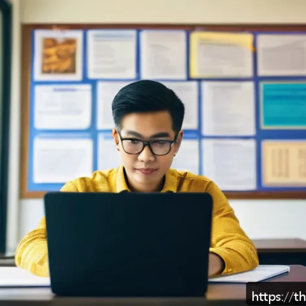 코딩교육지도사 자격증 응시료 및 비용 - A professional coding teacher in a modern classroom setting, wearing smart casual attire and glasses...