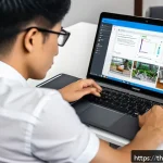 코딩교육지도사 교육 자료의 디지털화 사례 - A modern home office setup for an adult learner in Thailand, showing a professional Thai man in his ...